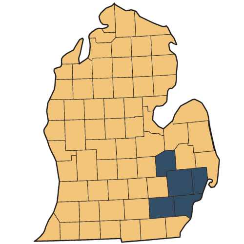 Service Area Map of Michigan